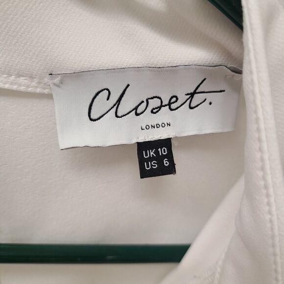 Modcloth Closet London White Lace Up Dress Womens size 6 - Picture 7 of 7